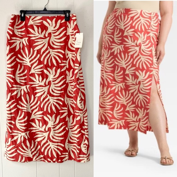 A New Day Women's Ankle A-Line Skirt Rust Large Summer Beach Pool Vacation Sz XL - Picture 1 of 9
